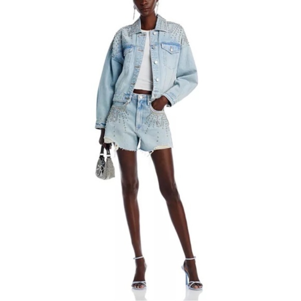 Blank NYC “Starstruck” Embellished Denim Shorts – Size 24 – NWT MSRP $128